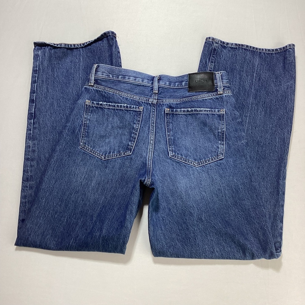 Express Wide Leg High Rise Rígid Blue Denim Jeans - Picture 5 of 15